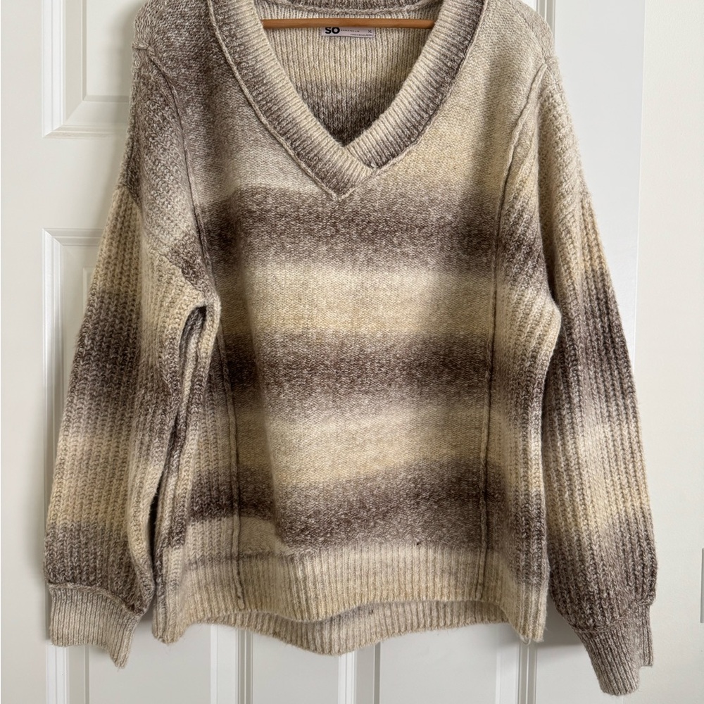SO Knit Sweater in Cream and Brown